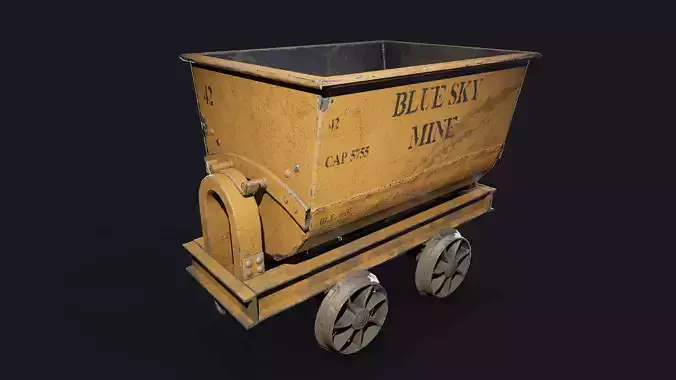Mine Cart Low-poly 3D model