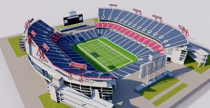 Nissan Stadium - Nashville USA Low-poly 3D model
