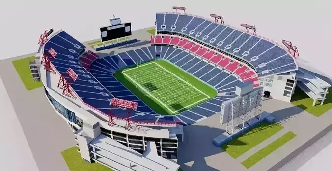 Nissan Stadium - Nashville USA Low-poly 3D model