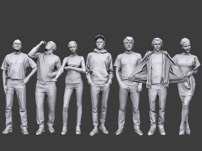 Lowpoly People Casual Pack Volume 19 Low-poly 3D model