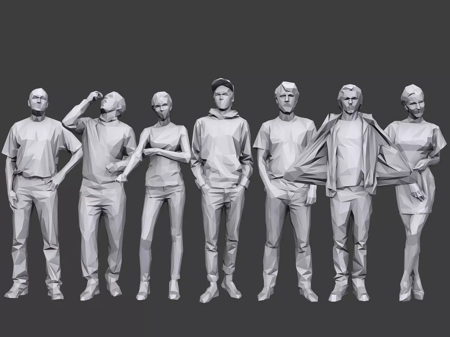 Lowpoly People Casual Pack Volume 19 Low-poly 3D model_0