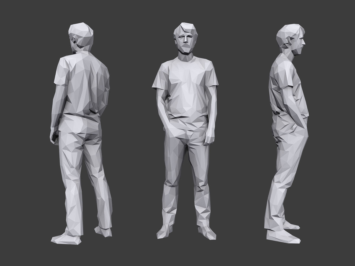 Lowpoly People Casual Pack Volume 19 Low-poly 3D model_3
