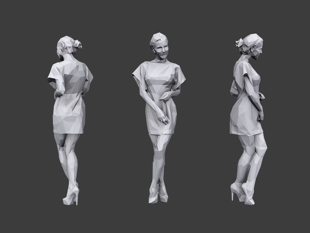 Lowpoly People Casual Pack Volume 19 Low-poly 3D model_6