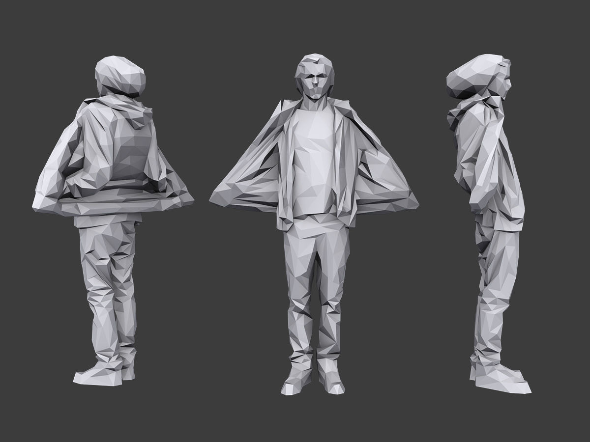 Lowpoly People Casual Pack Volume 19 Low-poly 3D model_7
