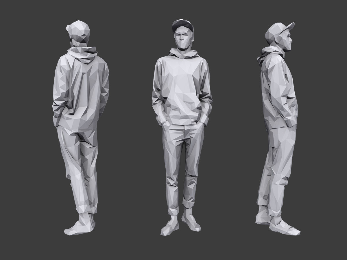 Lowpoly People Casual Pack Volume 19 Low-poly 3D model_2