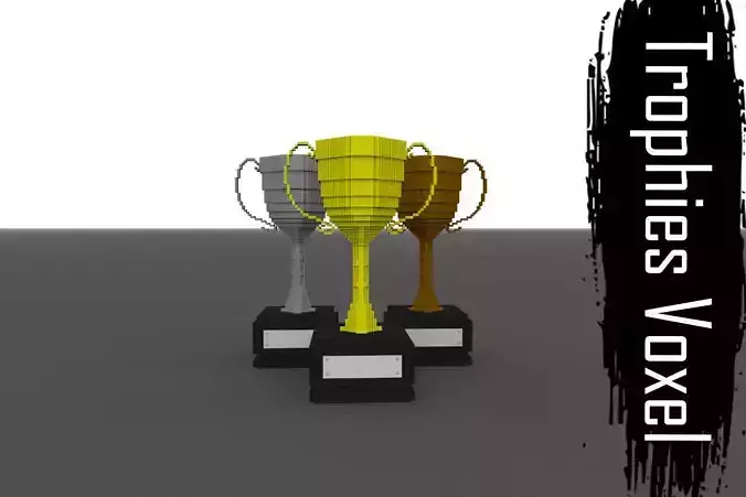 Voxel Trophies - Gold  Silver Bronze