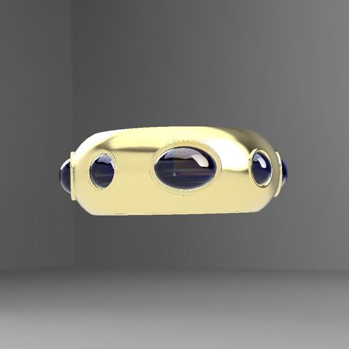 bracelet gold ring with sapphire stones 3D print model
