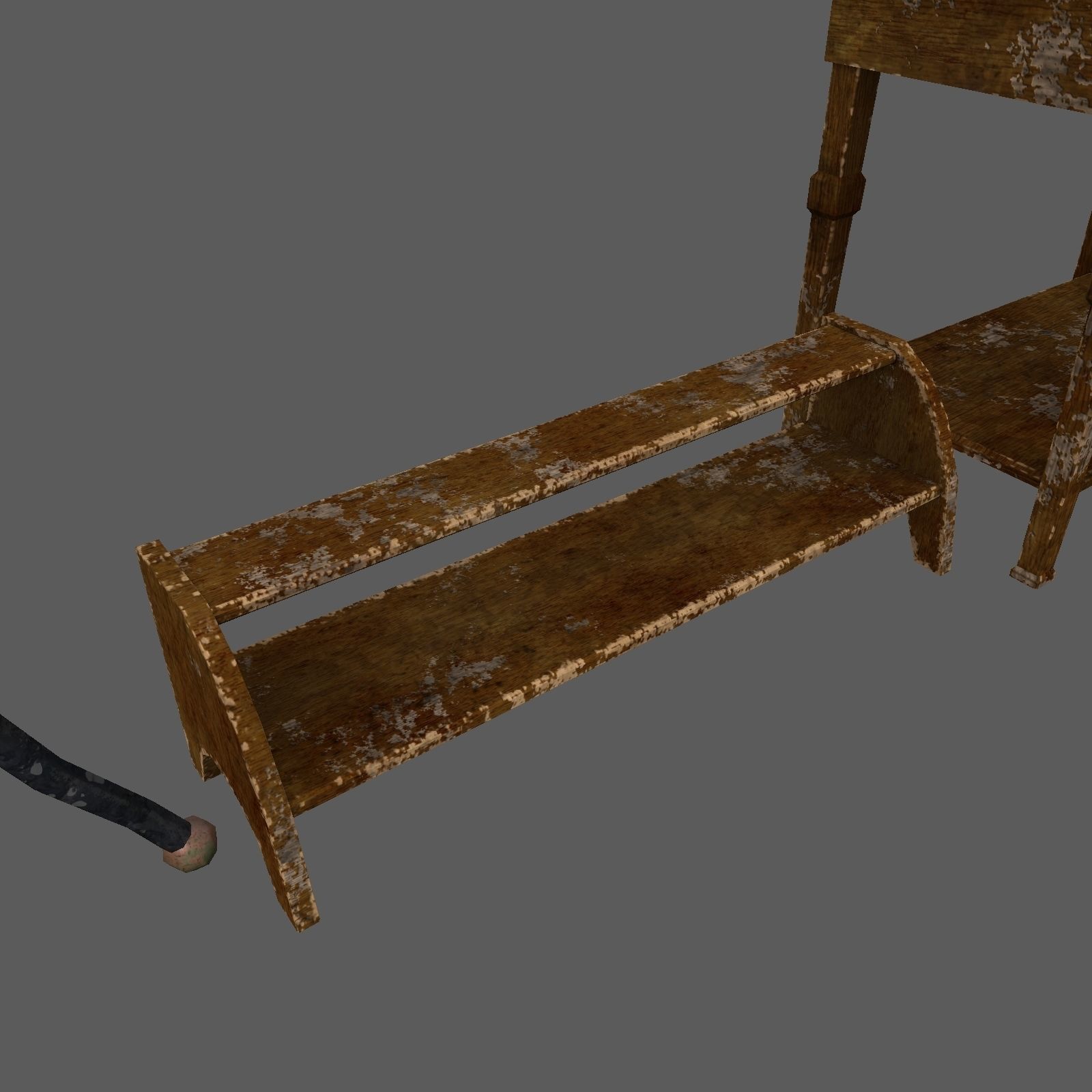 Hallway old furniture pack Free low-poly 3D model_7