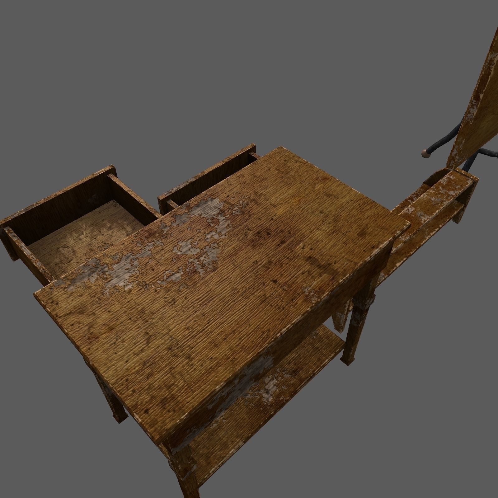 Hallway old furniture pack Free low-poly 3D model_5