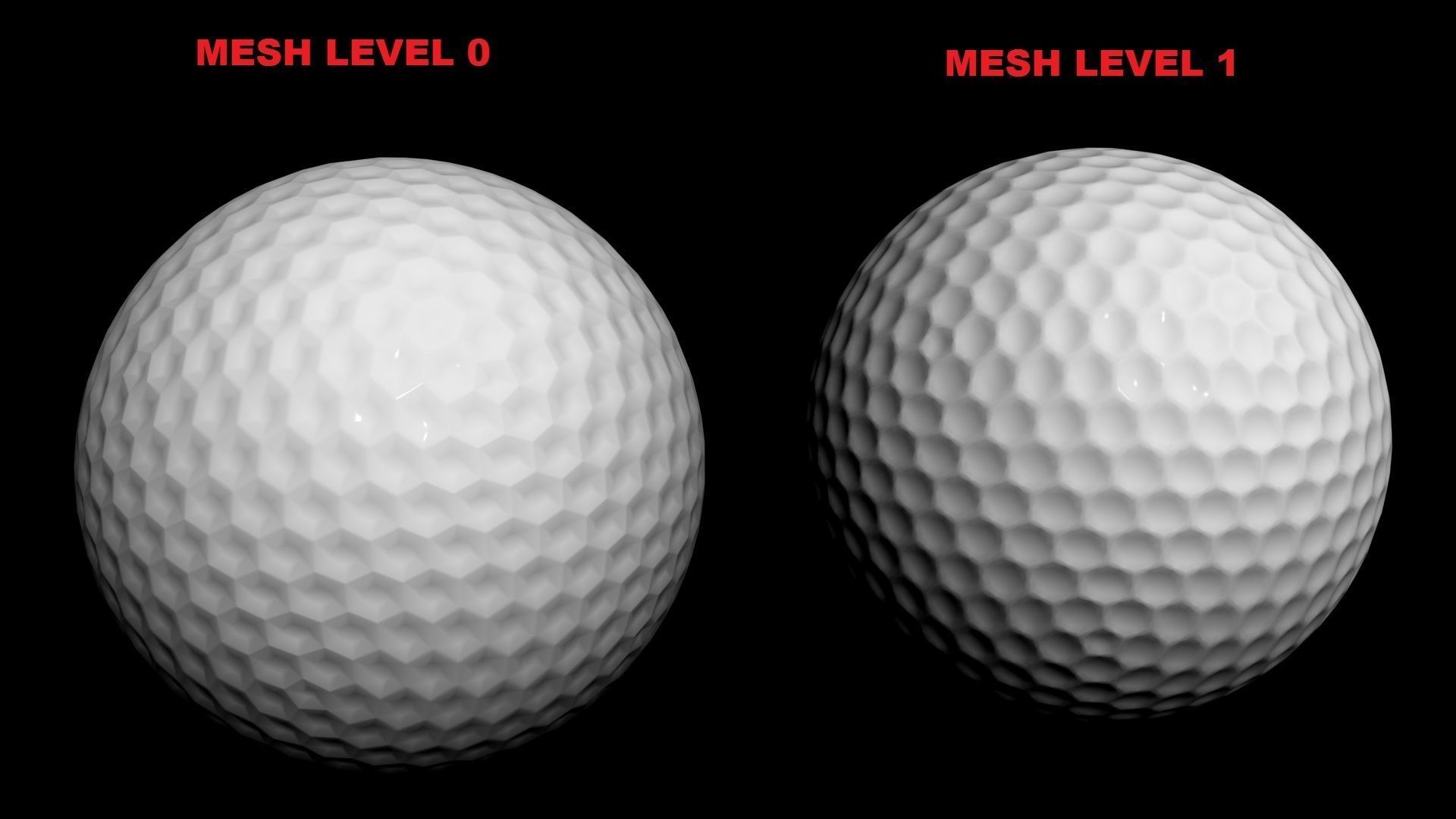 Golf Ball Low-poly 3D model_1