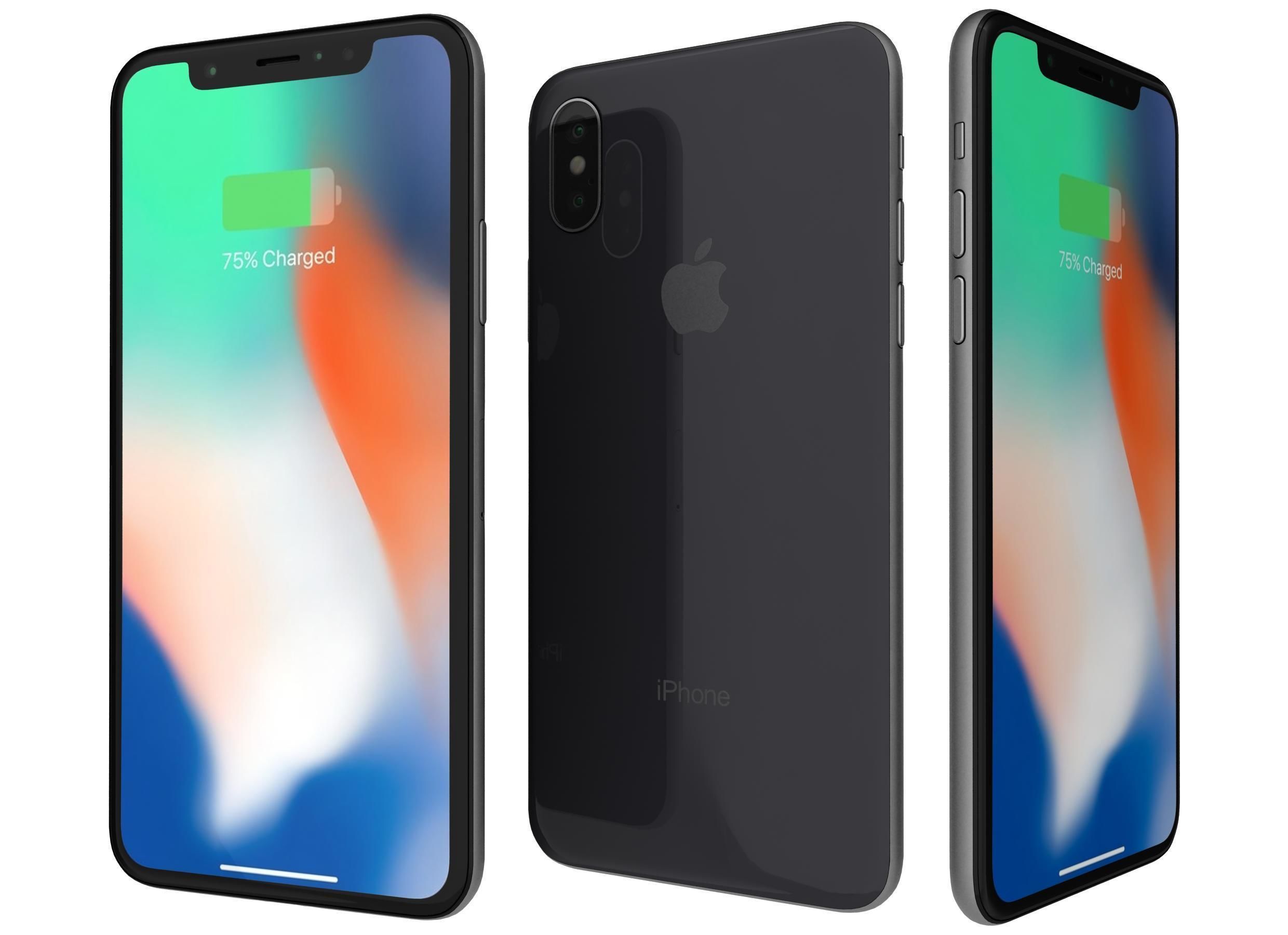 Apple iPhone X All Colors 3D model_3