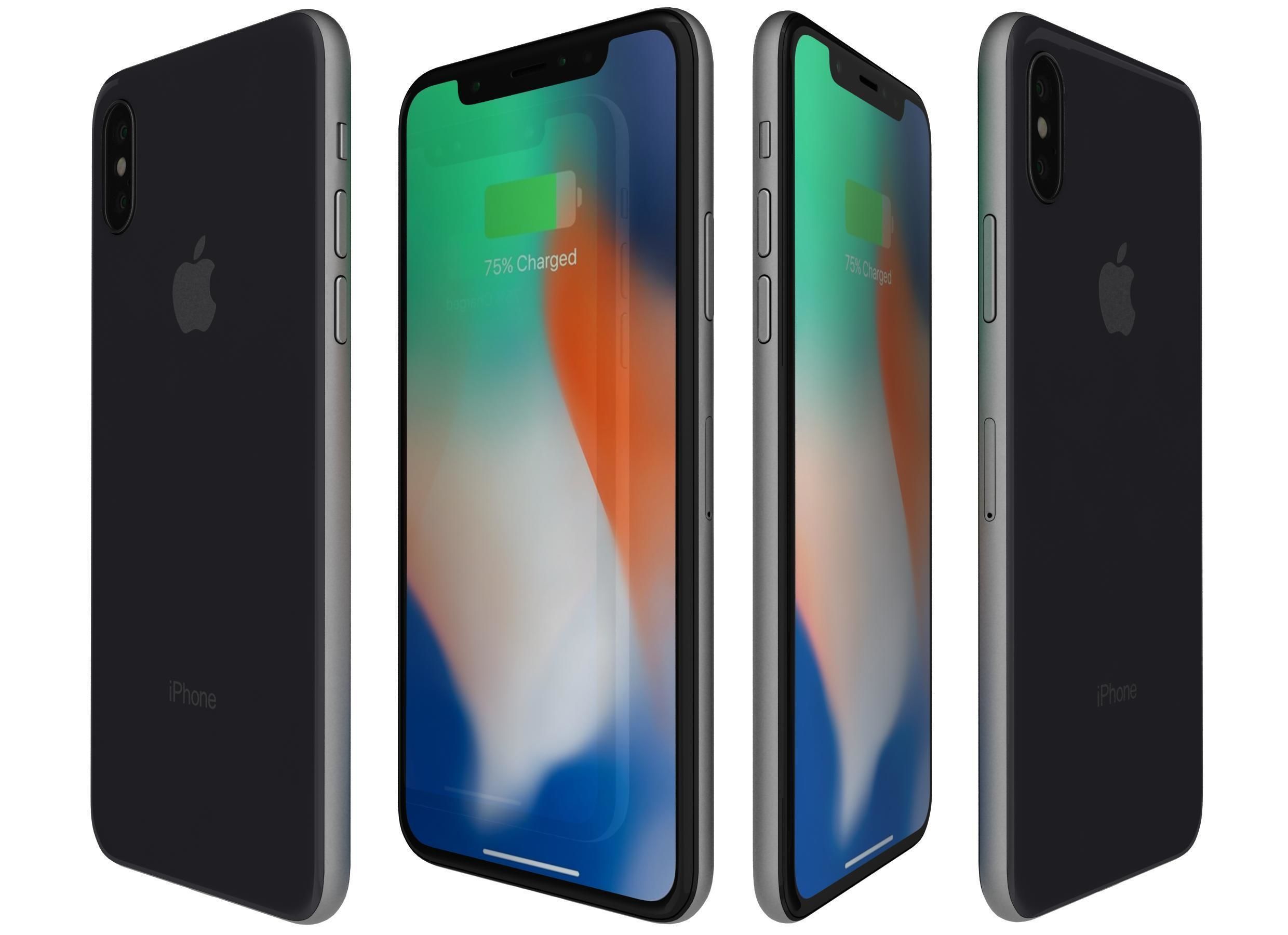 Apple iPhone X All Colors 3D model_13
