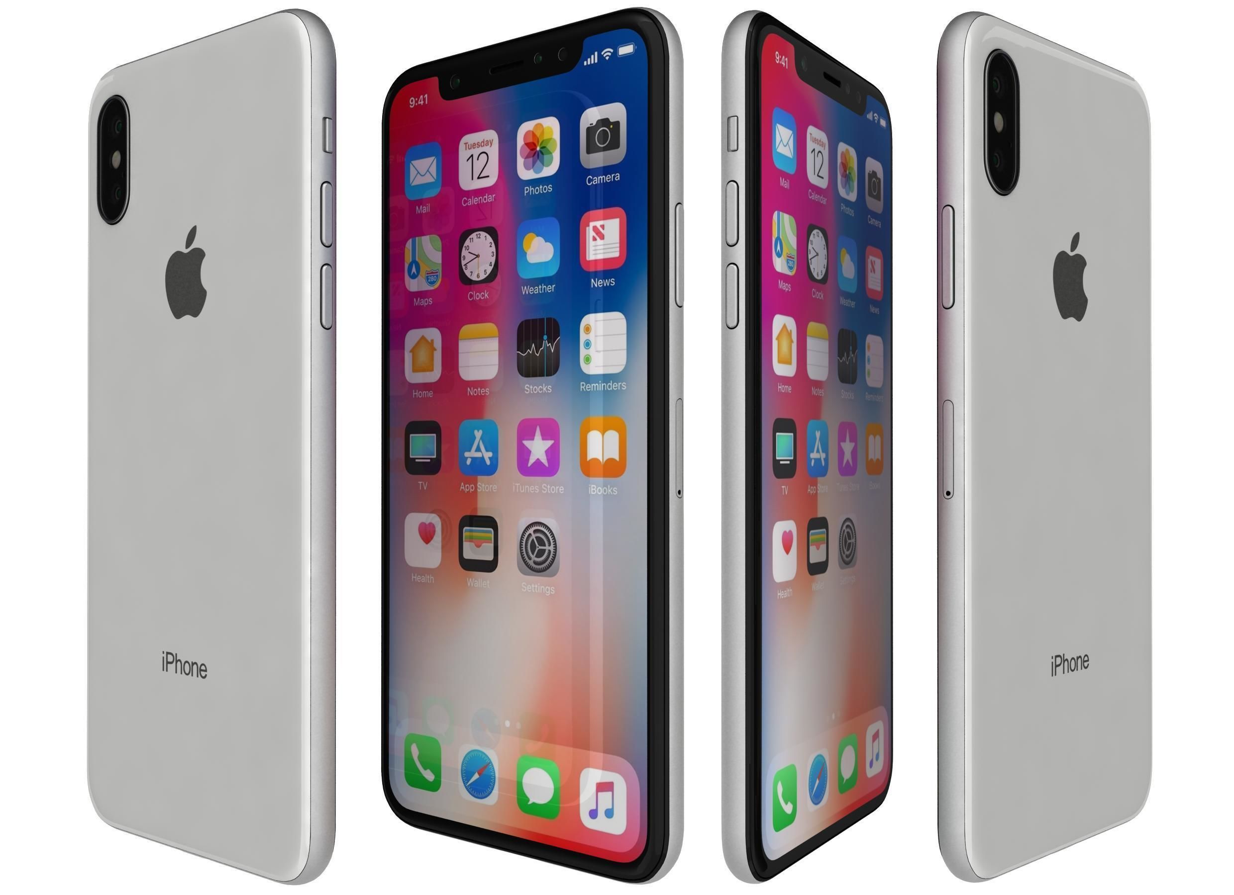 Apple iPhone X All Colors 3D model_1