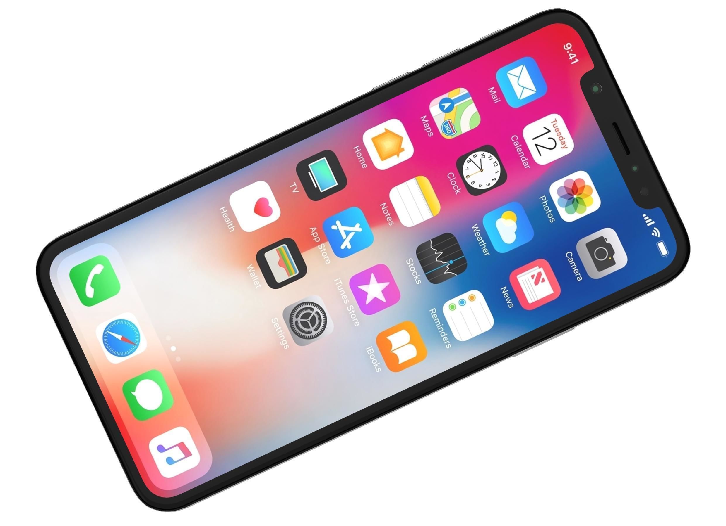 Apple iPhone X All Colors 3D model_11