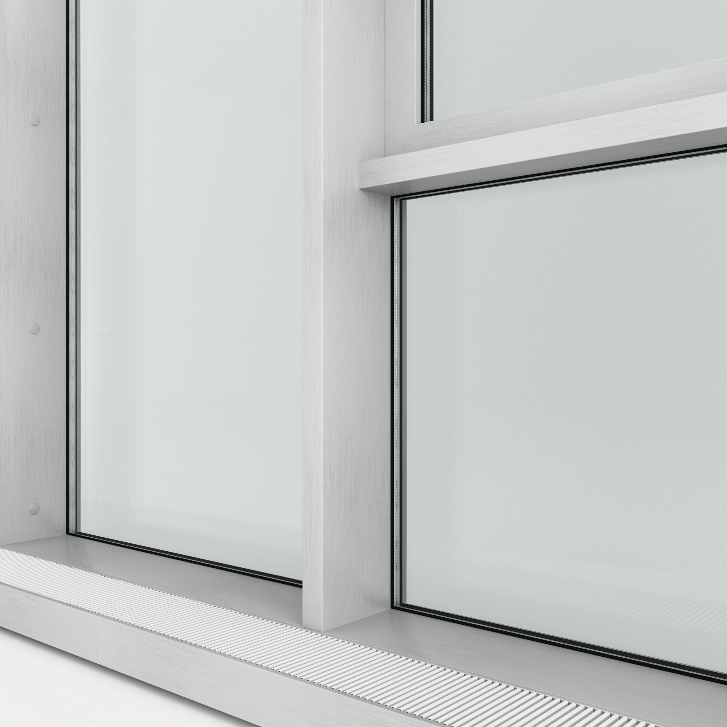 Stained glass window in the floor with radiator 3D model_4