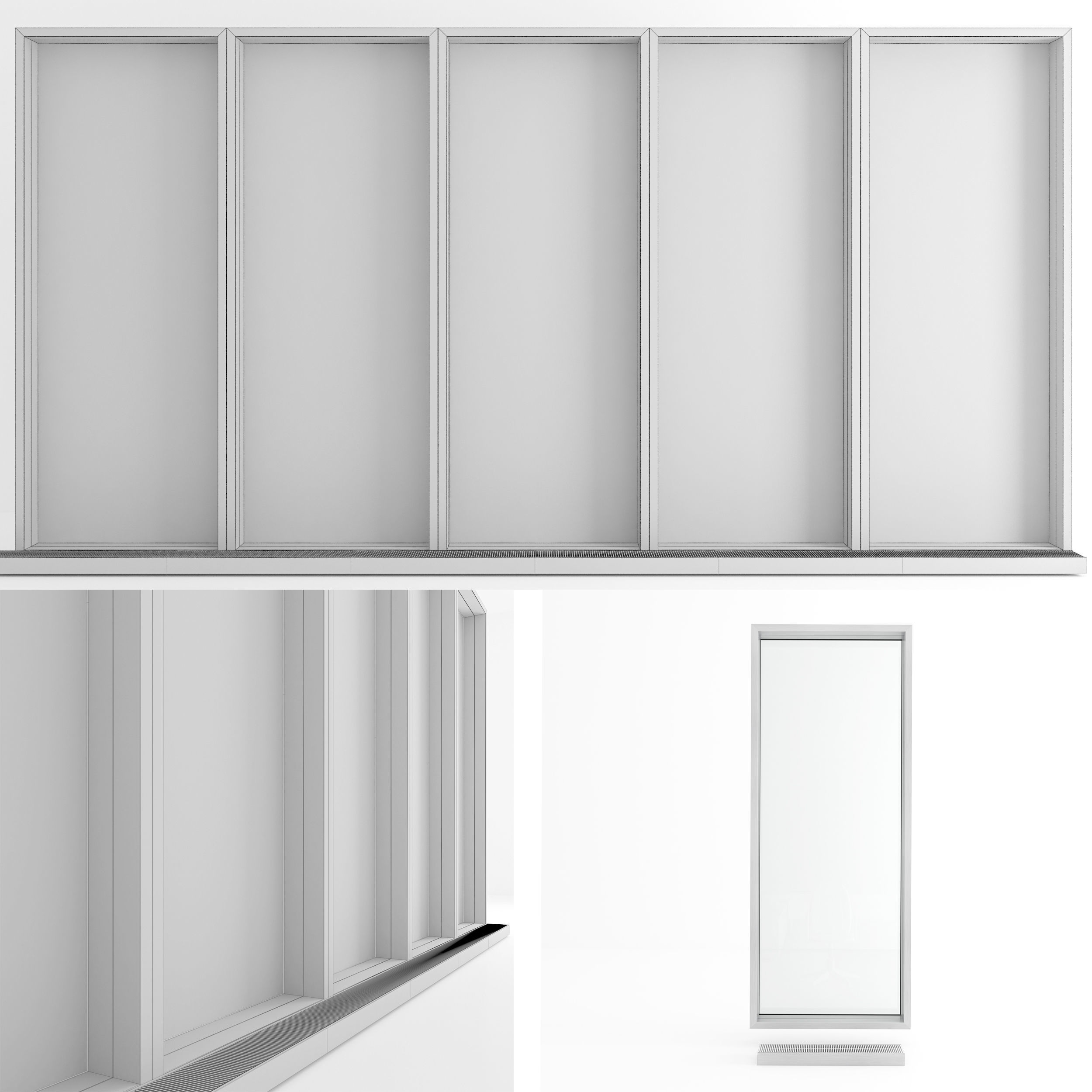 Stained glass window in the floor with radiator 3D model_2