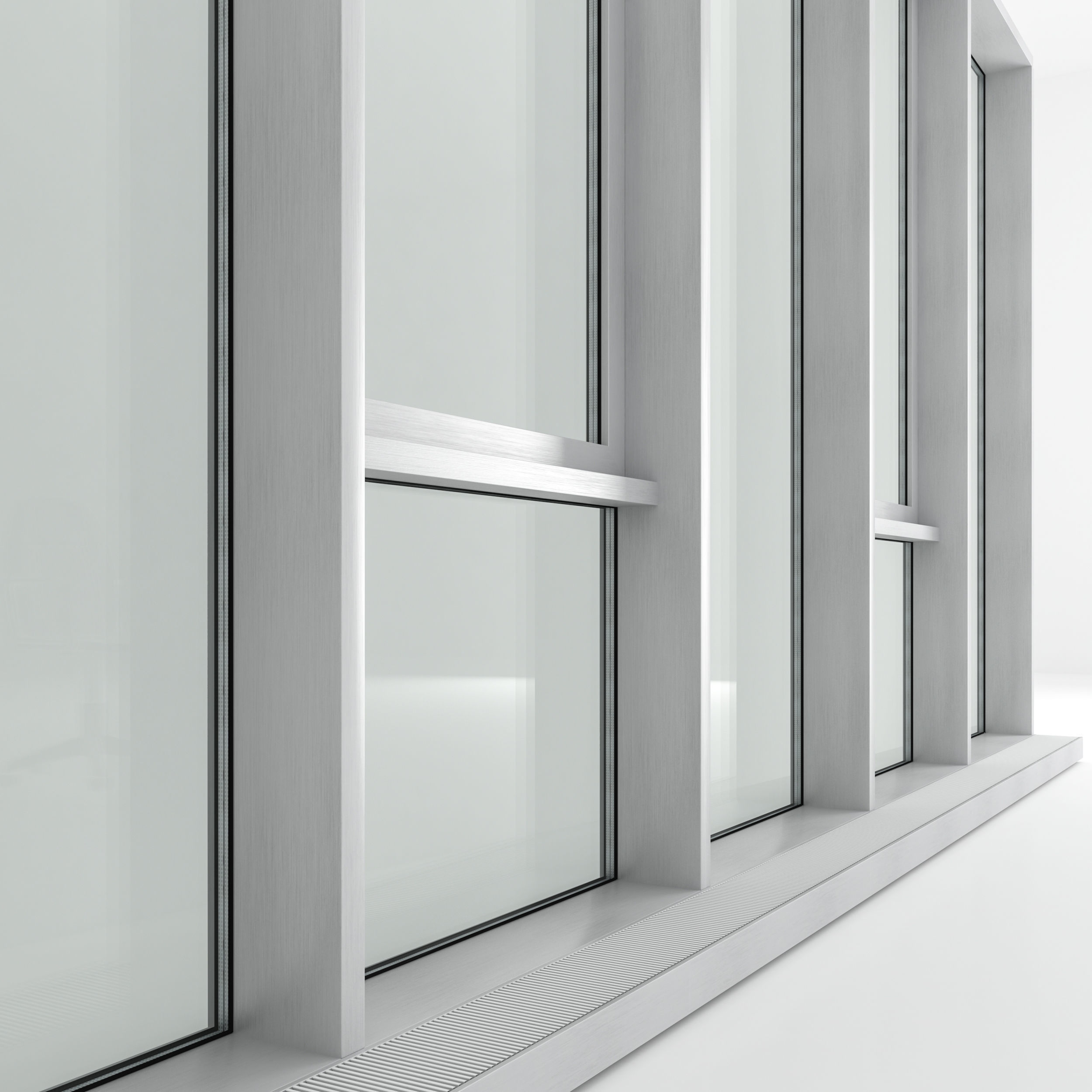 Stained glass window in the floor with radiator 3D model_3