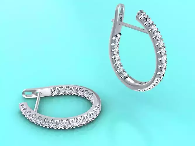 Jewelry 3D printable model of CRIVELLI earrings with gemstones