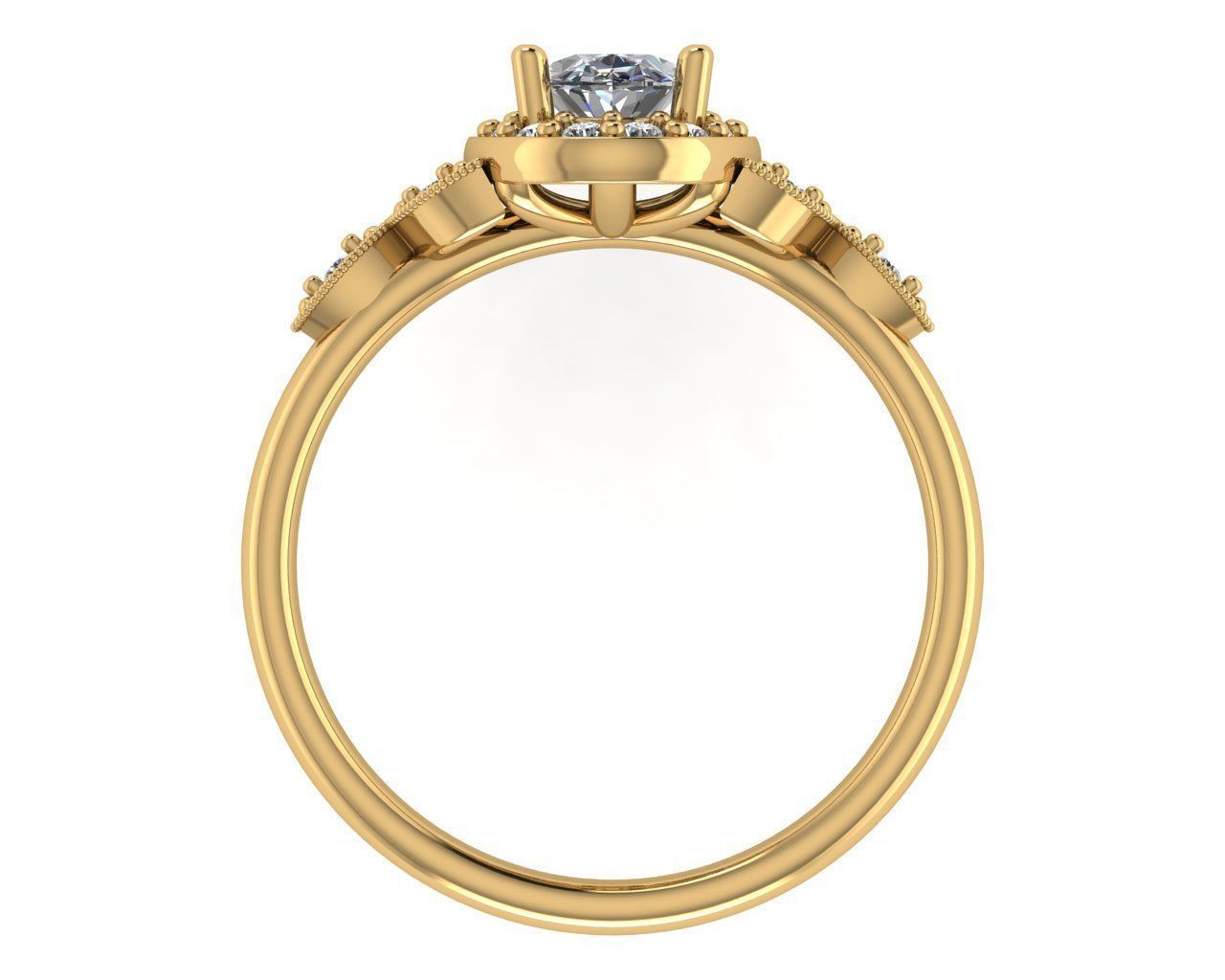 Oval Diamond Engagement Ring 3D print model_2