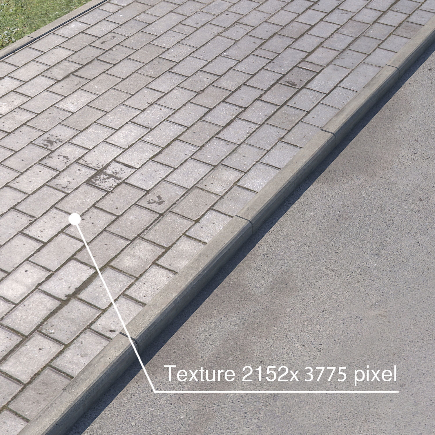pavement sidewalk tiles Low-poly 3D model_2