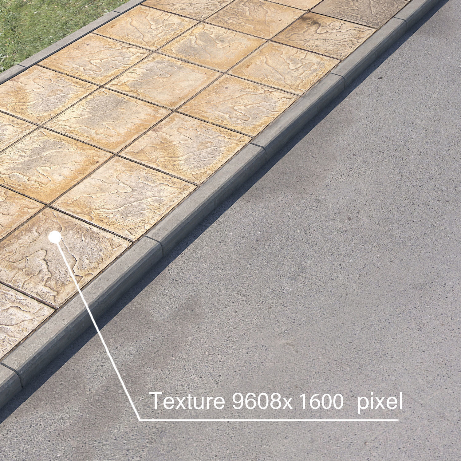 pavement sidewalk tiles Low-poly 3D model_4