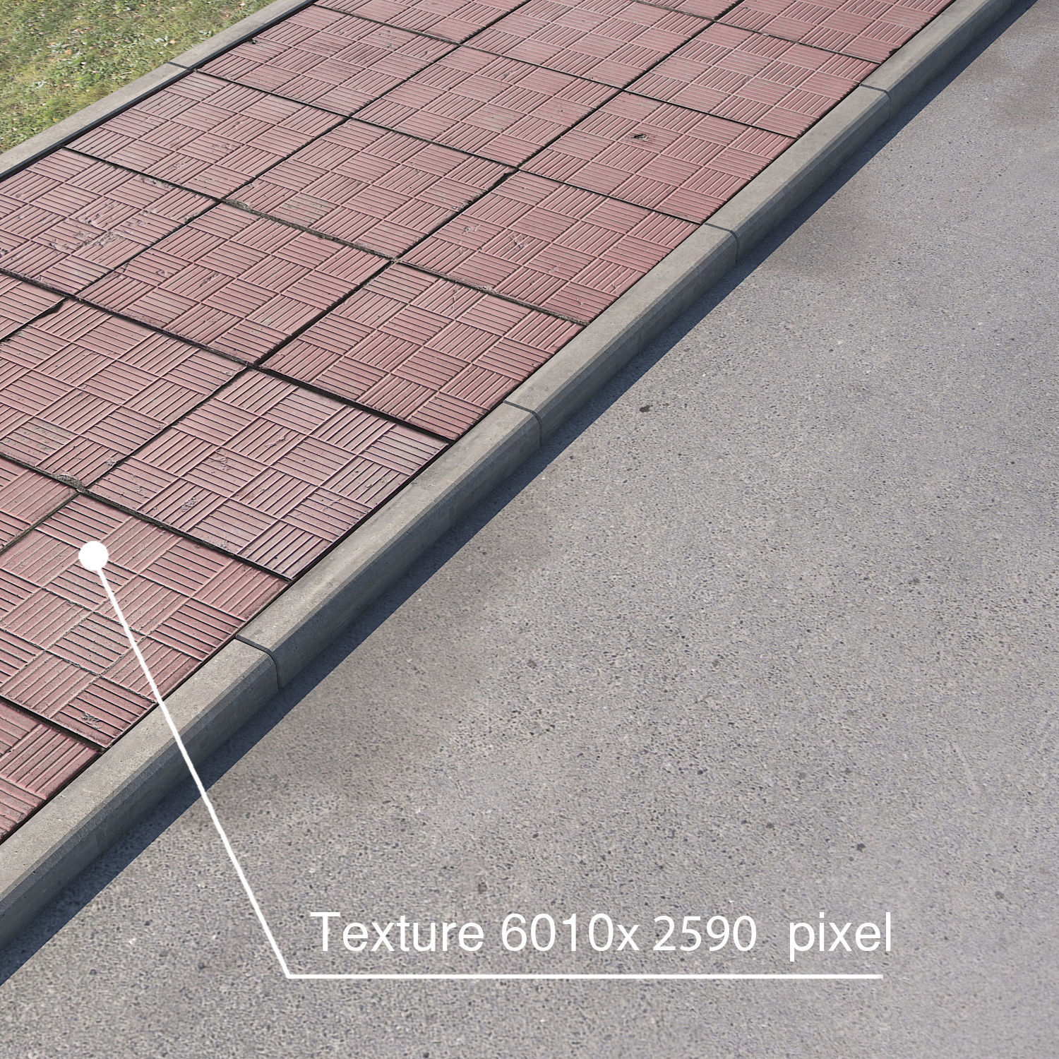 pavement sidewalk tiles Low-poly 3D model_3
