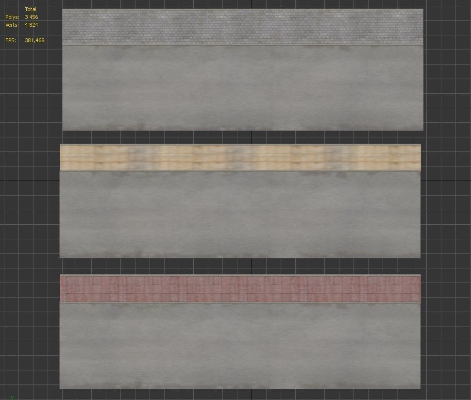 pavement sidewalk tiles Low-poly 3D model_5