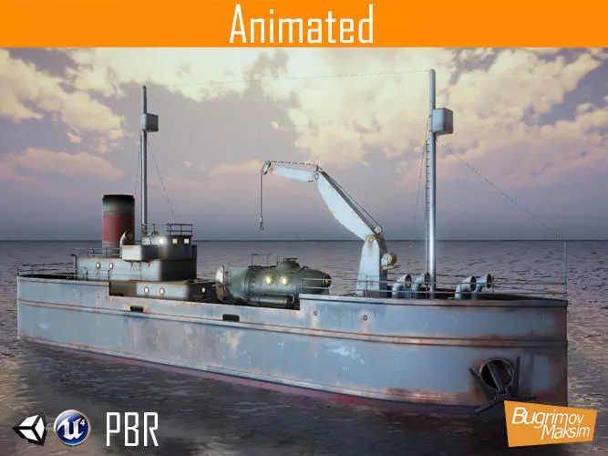 Cargo ship Low-poly 3D model