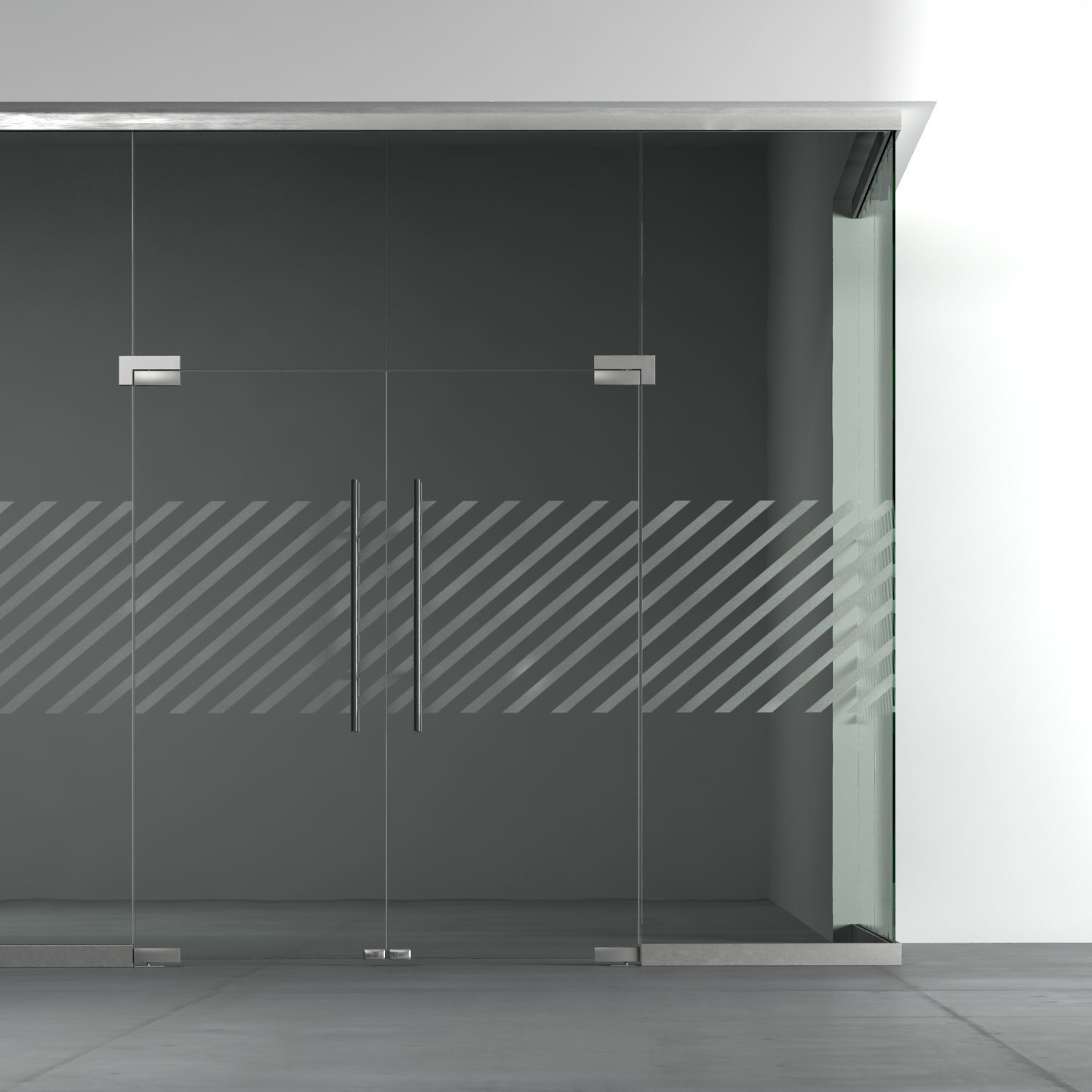 A set of glass partitions with sandblasted images 3D model_12