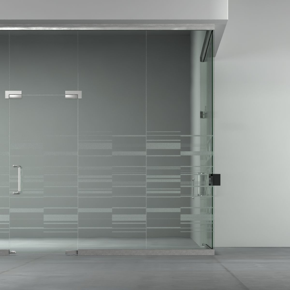 A set of glass partitions with sandblasted images 3D model_13