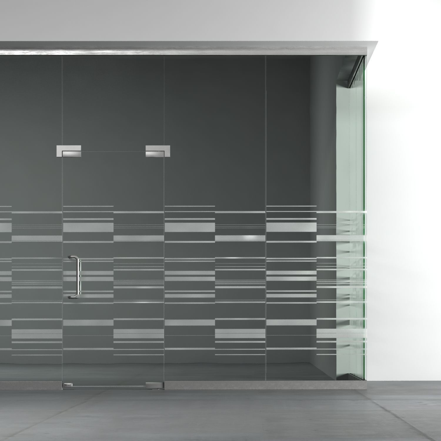 A set of glass partitions with sandblasted images 3D model_19