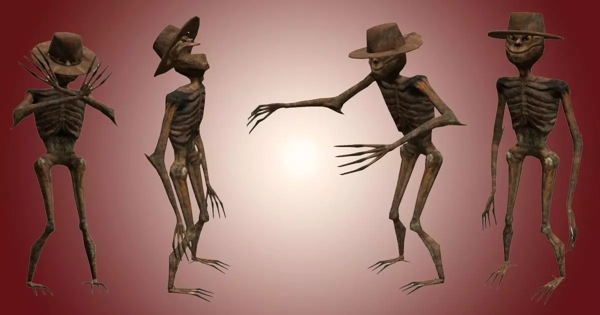 Scarecrow lowpoly  Low-poly 3D model_0