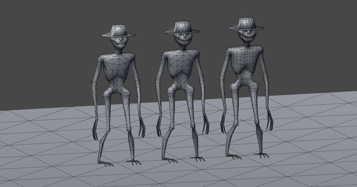 Scarecrow lowpoly  Low-poly 3D model_4