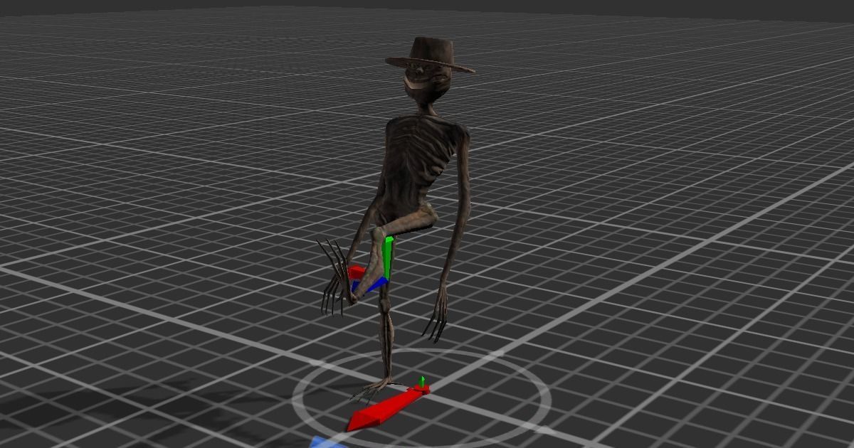 Scarecrow lowpoly  Low-poly 3D model_1