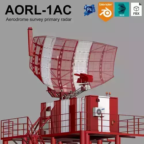 AORL-1AC Aerodrome survey primary radar Low-poly 3D model