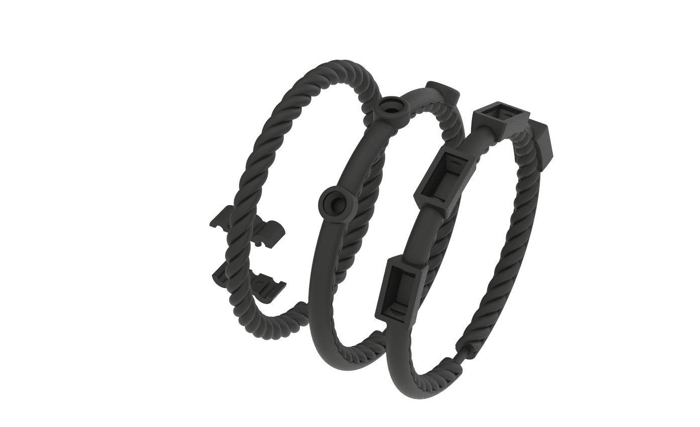 Ring with stones with three parts 3D print model_18