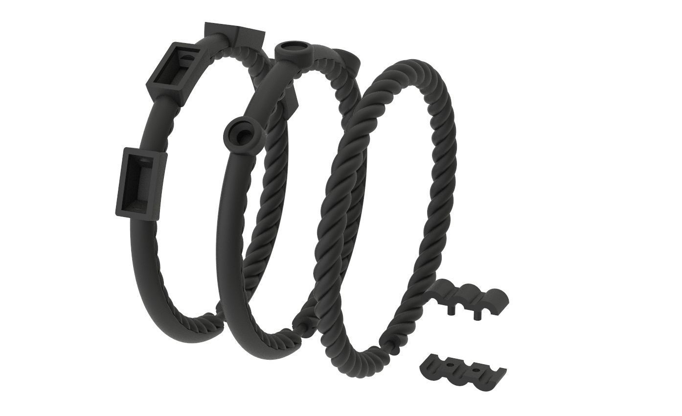 Ring with stones with three parts 3D print model_17