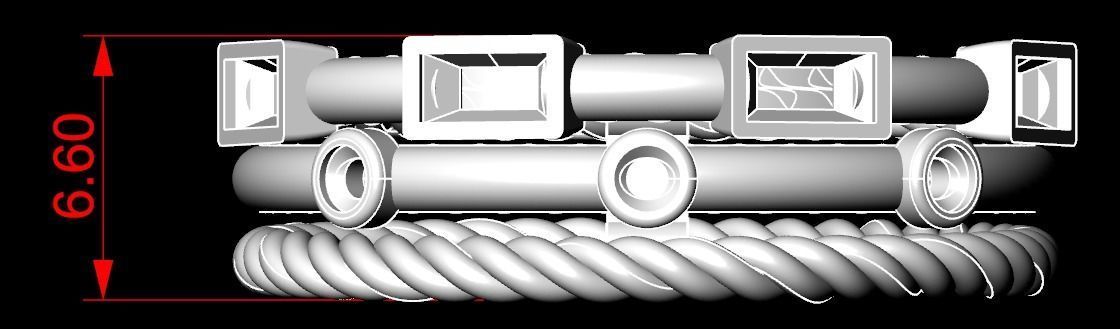 Ring with stones with three parts 3D print model_20