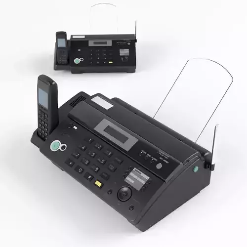 Fax phone black 3D model