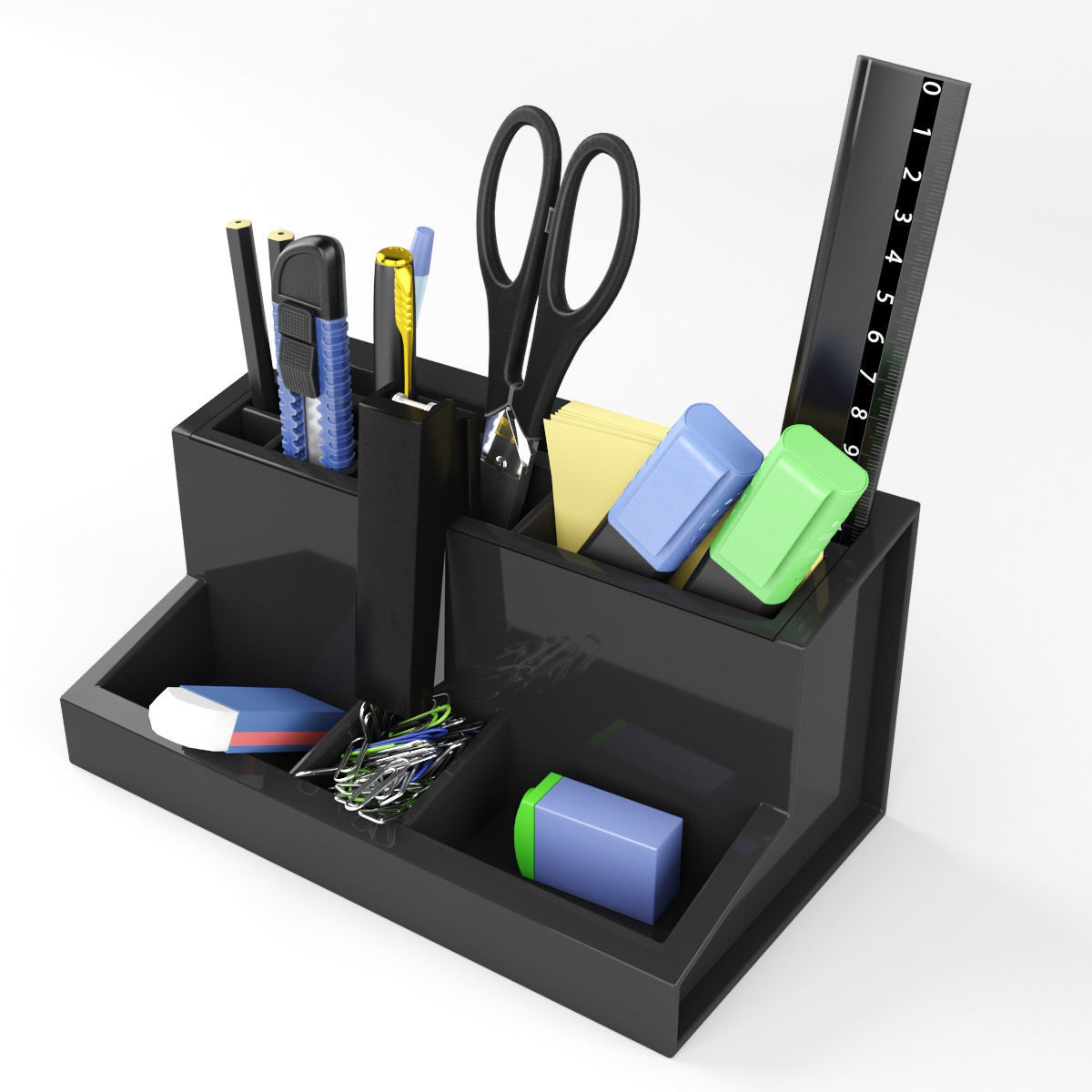 Stationery set on the Desk 3D model CGTrader