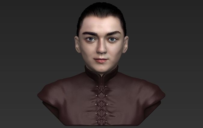 Arya Stark Game of Thrones bust ready for full color 3D printing 3D print model