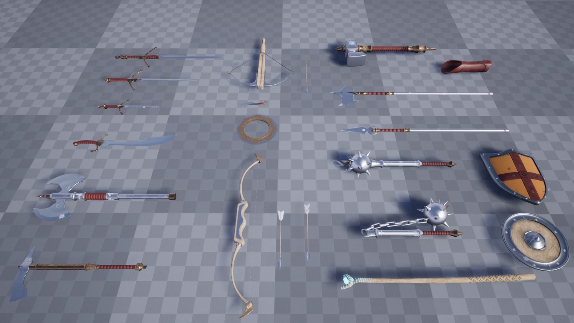 Medieval Weapons Collection Low-poly 3D model_1