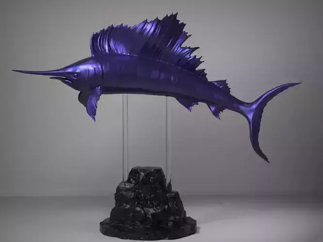 Istiophorus sailfish sculpture Free 3D print model