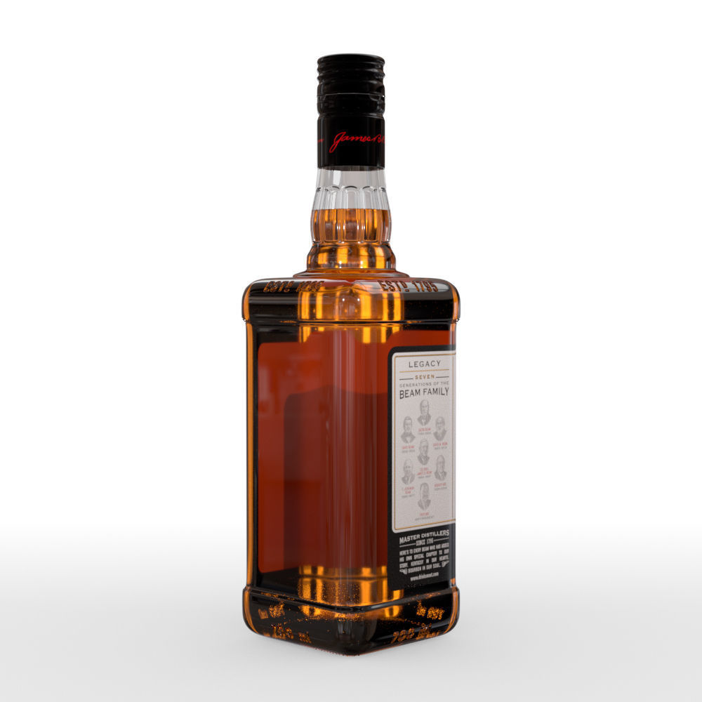 Jim Beam 70cl Bottle 3D model_3