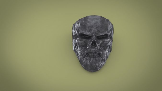 Ring Bearded skull 3D print model