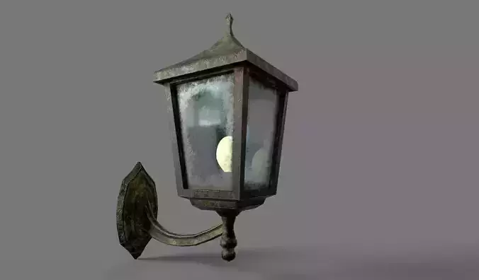 Old Rusted Outdoor Wall Lamp