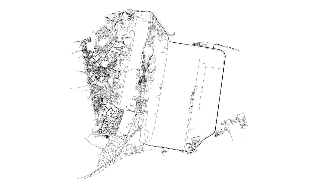 Changi SIN Airport Singapore Roads Buildings Public Transport 3D model_12