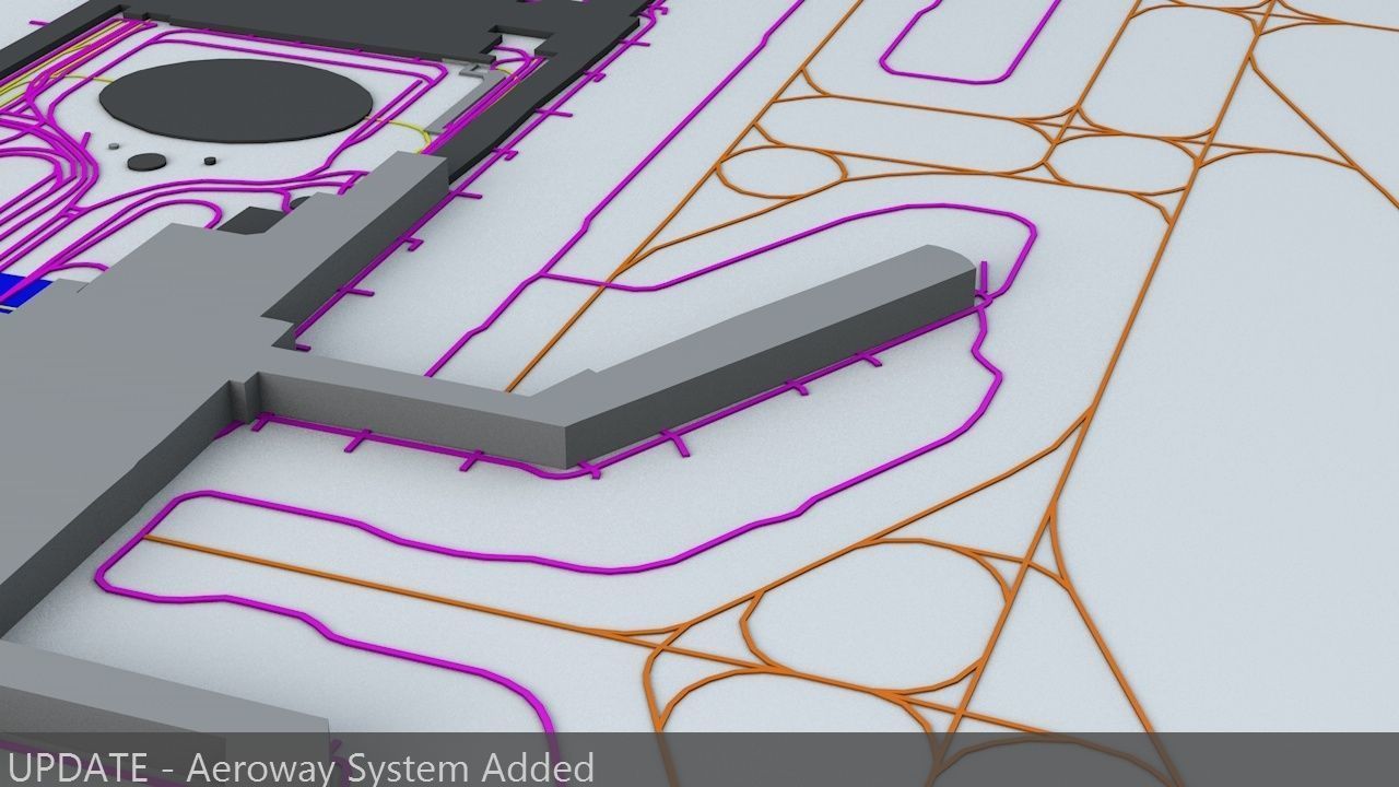 Changi SIN Airport Singapore Roads Buildings Public Transport 3D model_2