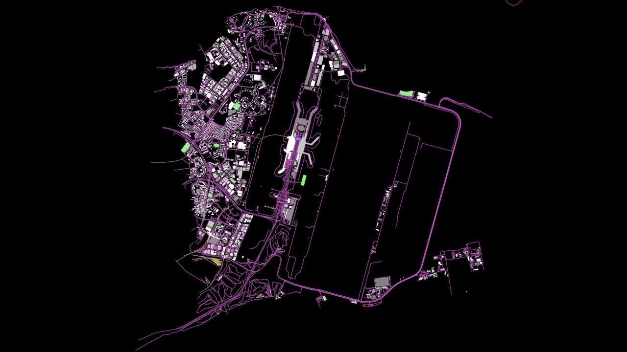 Changi SIN Airport Singapore Roads Buildings Public Transport 3D model_11