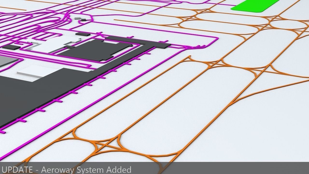 Changi SIN Airport Singapore Roads Buildings Public Transport 3D model_3